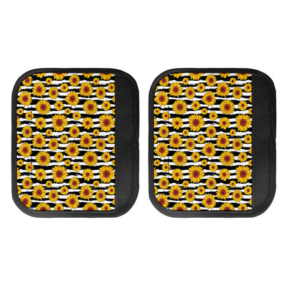 White And Black Stripe Sunflower Print Handle Covers