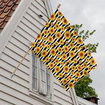 White And Black Stripe Sunflower Print House Flag