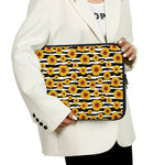 White And Black Stripe Sunflower Print Laptop Sleeve