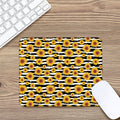 White And Black Stripe Sunflower Print Mouse Pad