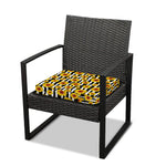 White And Black Stripe Sunflower Print Outdoor Seat Cushion Cover