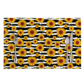 White And Black Stripe Sunflower Print Placemat