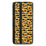 White And Black Stripe Sunflower Print Refrigerator Handle Covers