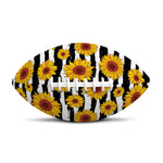 White And Black Stripe Sunflower Print Rugby Ball