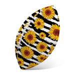 White And Black Stripe Sunflower Print Rugby Ball
