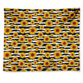 White And Black Stripe Sunflower Print Tapestry