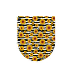 White And Black Stripe Sunflower Print Toilet Lid Cover