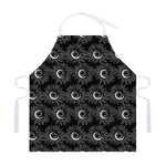 White And Black Sunflower Pattern Print Adjustable Apron