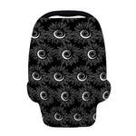 White And Black Sunflower Pattern Print Baby Seat Cover