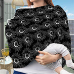 White And Black Sunflower Pattern Print Baby Seat Cover