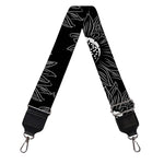 White And Black Sunflower Pattern Print Bag Strap