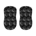 White And Black Sunflower Pattern Print Bar Stool Covers