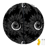 White And Black Sunflower Pattern Print Basketball