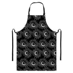 White And Black Sunflower Pattern Print Bib Apron With Pocket