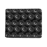 White And Black Sunflower Pattern Print Bifold Wallet