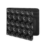 White And Black Sunflower Pattern Print Bifold Wallet