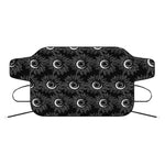 White And Black Sunflower Pattern Print Car Windshield Snow Cover