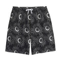 White And Black Sunflower Pattern Print Cotton Shorts
