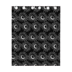 White And Black Sunflower Pattern Print Curtain