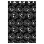 White And Black Sunflower Pattern Print Curtain