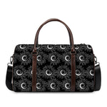 White And Black Sunflower Pattern Print Duffle Bag