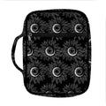 White And Black Sunflower Pattern Print Front Pocket Bible Bag