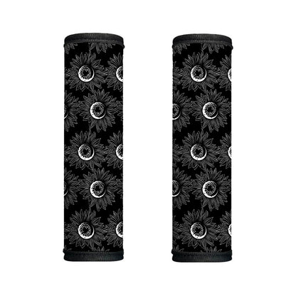 White And Black Sunflower Pattern Print Handle Covers