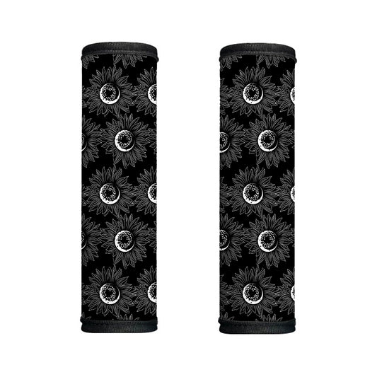 White And Black Sunflower Pattern Print Handle Covers