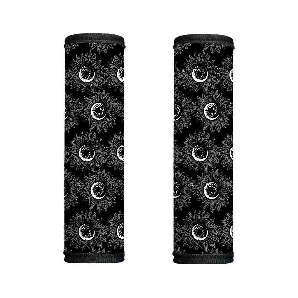 White And Black Sunflower Pattern Print Handle Covers