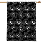 White And Black Sunflower Pattern Print House Flag