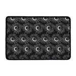 White And Black Sunflower Pattern Print Kitchen Mat