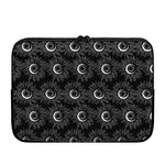 White And Black Sunflower Pattern Print Laptop Sleeve