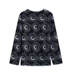 White And Black Sunflower Pattern Print Long Sleeve Short Coat