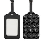 White And Black Sunflower Pattern Print Luggage Tag