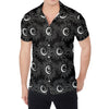 White And Black Sunflower Pattern Print Men's Shirt