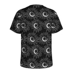 White And Black Sunflower Pattern Print Men's Sports T-Shirt