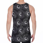 White And Black Sunflower Pattern Print Men's Velvet Tank Top