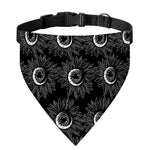 White And Black Sunflower Pattern Print Over The Collar Dog Bandana