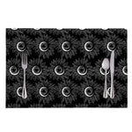 White And Black Sunflower Pattern Print Placemat