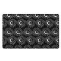 White And Black Sunflower Pattern Print Polyester Doormat