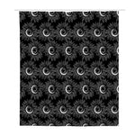 White And Black Sunflower Pattern Print Polyester Shower Curtain