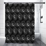 White And Black Sunflower Pattern Print Premium Shower Curtain