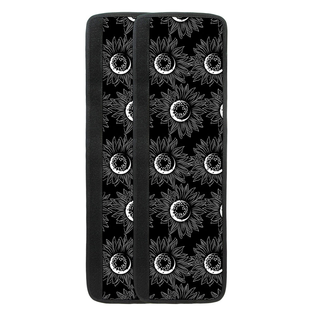 White And Black Sunflower Pattern Print Refrigerator Handle Covers