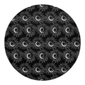 White And Black Sunflower Pattern Print Round Blanket