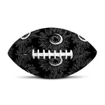 White And Black Sunflower Pattern Print Rugby Ball
