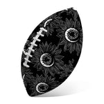White And Black Sunflower Pattern Print Rugby Ball