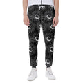 White And Black Sunflower Pattern Print Joggers