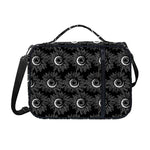 White And Black Sunflower Pattern Print Shoulder Strap Bible Bag