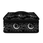 White And Black Sunflower Pattern Print Small Lunch Bag