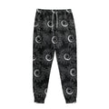 White And Black Sunflower Pattern Print Sweatpants